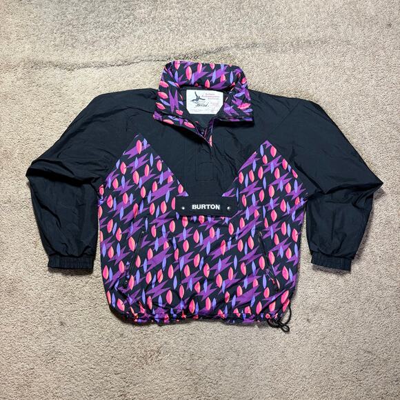 Vintage Burton Free-light Shell Black 90’s jacket pullover pattern Men Sz XL - Picture 1 of 11